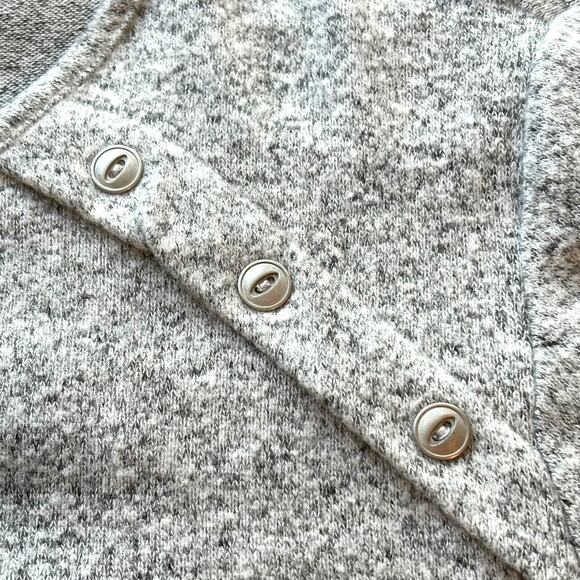 Market & Spruce Wms Petite L Cozy Brushed Knit Gray White Striped Tunic Sweater - Picture 6 of 9